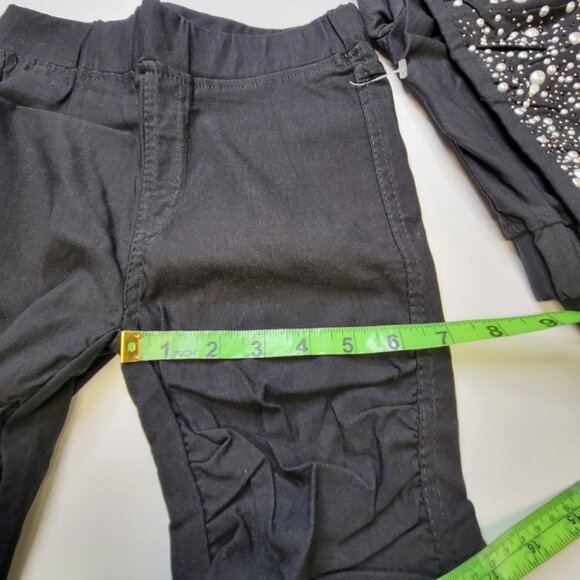 Black  Skin Tight Jeggings with  Sparkling Sequins Size XS Small  Petite - Picture 9 of 14